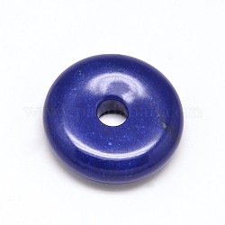 Donut/Pi Disc Lapis Lazuli Pendants, Dyed, 22~30x8~9mm, Hole: 4~6mm