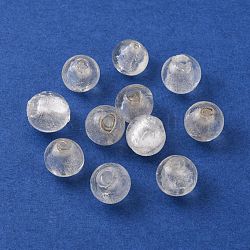 Manuell Silber Folie-Glas Perlen, Runde, Transparent, ca. 12 mm Durchmesser, Bohrung: 2 mm