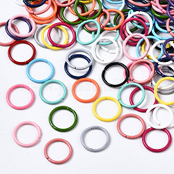 Spray Painted Iron Linking Rings, Quick Link Connectors, Ring, Mixed Color, 10.5x1mm, Inner Diameter: 8mm, about 5000pcs/1000g