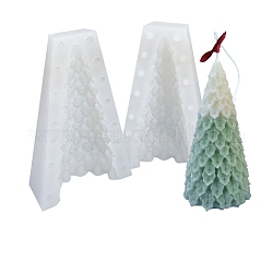 3d árbol de navidad diy vela dos partes moldes de silicona, para hacer velas perfumadas de árbol de navidad, blanco, ensamblado: 7x7x10.5cm, diámetro interior: 5x10 cm
