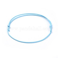 Fabricación de pulseras de cordón de poliéster encerado coreano ecológico, luz azul cielo, 10-5/8 pulgada ~ 11 pulgadas (27~28 cm), 1mm