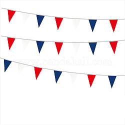 Polyester Triangle Flags, 4th of July Independence Day Theme Hanging Banner, for Party Festival Home Decorations, Red, 21x14mm,  25pcs/set, 6m/set