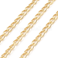 Оксидированные алюминиевые бордюрные цепи, несварные, с катушкой, золотые, 8.5x5x1 мм, около 164.04 фута (50 м) / рулон