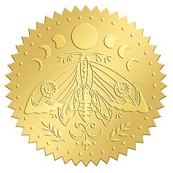 Selbstklebende Aufkleber mit Goldfolienprägung, Medaillendekoration Aufkleber, Mondmuster, 5x5 cm