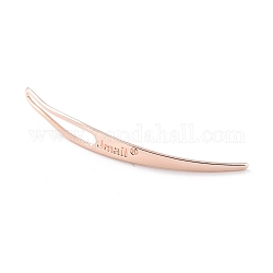 Rastas de hierro herramienta de aguja de interbloqueo, herramienta de ganchillo sisterlock, oro rosa, 67x7x1.5mm, agujero: 3.5x27.5 mm