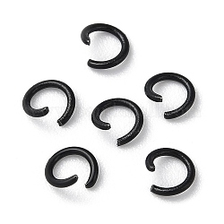 Revestimiento iónico (ip) 304 anillos de salto abiertos de acero inoxidable, negro, 20 calibre, 6x0.8mm