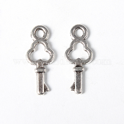Tibetan Style Alloy Pendants, Lead Free and Cadmium Free, Antique Silver, 6.5mm wide, 16mm high, 2mm thick, hole: 2mm