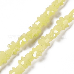 Chapelets de perles en verre électroplaqué, facette, ours, jaune, 8.5x9.5x4mm, Trou: 1mm, Environ 80 pcs/chapelet, 25.20 pouce (64 cm)