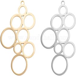 Benecreat 8 pièces en acier inoxydable bulle cercle collier couleur mélangée pendentifs ronds cadeaux pour collier bracelet boucles d'oreilles fabrication de bijoux à bricoler soi-même