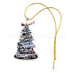 Décoration pendentif arbre de Noël en acrylique, pour une fête de Noël ou des ornements suspendus avec réflecteur de voiture, colorées, 204mm