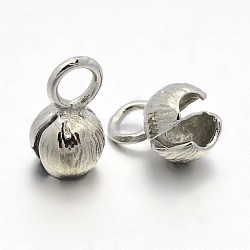 Bouts de perle en laiton, platine, 11x6mm, Trou: 3mm, diamètre intérieur: 3 mm