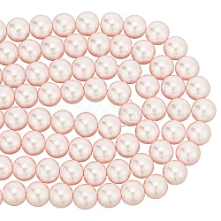Pandahall Elite 2 fili di perline di perle di conchiglia elettrolitiche, tondo lucido, roso, 8mm, 14.57 pollice (37 cm)