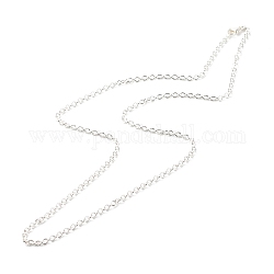 304 collane a catena in acciaio inox, con chiusure moschettone, argento, 23.6 pollice (60 cm)