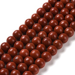 Natürliche rote Jaspis Perlen Stränge, Runde, 8 mm, Bohrung: 0.8 mm, ca. 47 Stk. / Strang, 14.96 Zoll (38 cm)