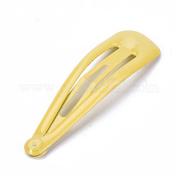 Spruzzare capelli clip a scatto in ferro verniciato, con smalto, giallo, 46.5x13mm