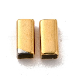 Placcatura ionica (ip) 304 perline in acciaio inossidabile, rettangolo, vero placcato oro 18k, 10x5x5mm, Foro: 4.2x4.2 mm