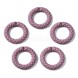 Spray Painted CCB Plastic Linking Rings, Quick Link Connectors, for Jewelry Chain Making, Ring, Old Rose, 39x39x7.5mm, Inner Diameter: 24mm