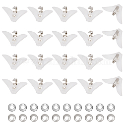 Pinces à cravate en fer chgcraft, avec collerette fixe en plastique, blanc, 30x54x19mm, 2 sacs/ensemble