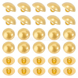 Unicraftale 100 bouton à tige en forme de dôme en acrylique plaqué à 18 trous de 1 mm de diamètre, boutons de couture demi-ronds dorés pour hommes et femmes, chemise, manteaux en laine, couture, artisanat et fabrication de bijoux