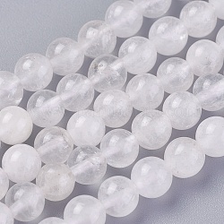 Chapelets de perles en cristal de quartz naturel, perles de cristal de roche, ronde, 4~5mm, Trou: 0.8mm, Environ 79~88 pcs/chapelet, 14.96'' (38 cm)