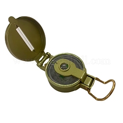 Reloj de bolsillo de brújula de aleación, con vidrio acrílico, dorado, 75~155x53x20~27mm
