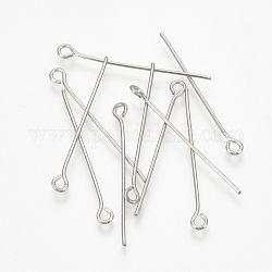 304 Stainless Steel Eye Pin, Stainless Steel Color, 50x0.7mm, Hole: 2.5mm