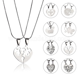 DIY The Lord's Prayer Necklace Making Kit, Including Heart & Cross 201 Stainless Steel & Alloy Split Pendants, Iron Cable Chains & Stainless Steel Snake Chain Necklace Making, Platinum & Stainless Steel Color
