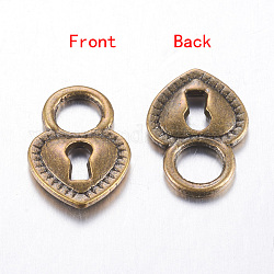 Tibetan Style Alloy Pendants, Lead Free and Cadmium Free, Antique Bronze, Heart, 17.5x12mm, Hole: 5.5mm, about 1099pcs/1000g