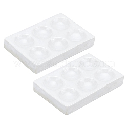 Plaque de réaction en porcelaine, pour fournitures de laboratoire, blanc, 7.9x5.4x1.3 cm, diamètre intérieur: 20 mm