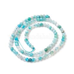 Fili di perle rotonde di emimorfite con pietre preziose naturali, tinto, ciano, 4mm, Foro: 1 mm, circa 100pcs/filo, 15.74 pollice