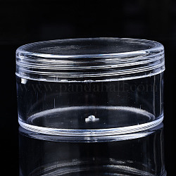 Contenedor de almacenamiento de perlas de poliestireno de columna, para joyas, cuentas, pequeños accesorios, Claro, 6.9x3.6 cm, diámetro interior: 6.1 cm