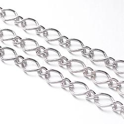 Nickel Free Iron Handmade Chains Figaro Chains Mother-Son Chains, Unwelded, Platinum Color, with Spool, Mother Link: 7x10mm, Son Link: 4x6mm, 1.2mm thick, about 164.04 Feet(50m)/roll