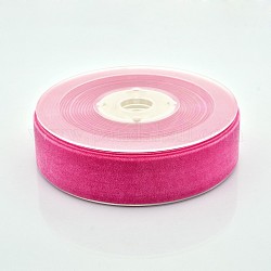 Polyester Samtband für Geschenkverpackung und Festivaldekoration, tief rosa, 1 Zoll (26 mm), etwa 25 yards / Rolle (22.86 m / Rolle)