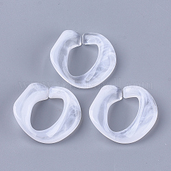 Acrylic Linking Rings, Quick Link Connectors, For Jewelry Chain Making, Imitation Gemstone, Twist, Clear & White, 41x45x14mm, Hole: 19x29mm, about 92pcs/500g