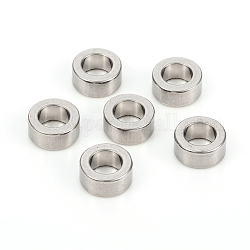 Abalorios de 201 acero inoxidable, Abalorios de grande agujero, anillo, color acero inoxidable, 10x4.5mm, agujero: 6 mm