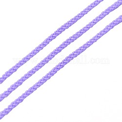 Cordones de hilos de hilo de algodón de nailon redondo teñido ecológico, azul pizarra medio, 1mm, 20 yardas / rodillo