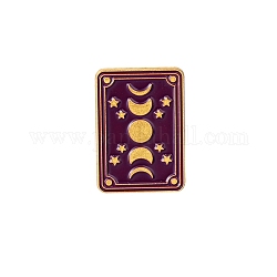 Alfileres de esmalte de bruja de tarot wiccan, broche de aleación dorada para mujer, tarot, 17x10mm