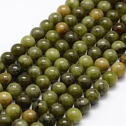 Natural Chinese Jade Beads Strands, TaiWan Jade, Round, 6mm, Hole: 1mm, about 58~60pcs/strand, 15 inch