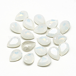 DIY spitzen zurück k9 Glas Strass Cabochons, Zufällige Farbe rückseitig plattiert, facettiert, Träne, weißen Opal, 18x13x6.5 mm