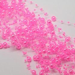Perlenbesatz aus Acrylimitat mit Perlenbesatz, ideal für Türvorhang und Hochzeitsdekoration DIY Material, Perle rosa, 3mm & 8mm, ca. 30m / Rolle