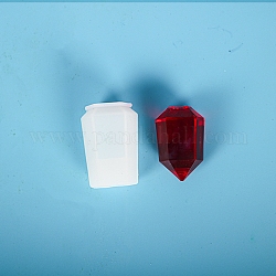 Силиконовые Молды с маятниковым кристаллом, кулоны кристаллы кварца Молды, для уф-смолы, изготовление ювелирных изделий из эпоксидной смолы, белые, 2.4x2x4.1 см, Внутренний диаметр: 1x1.3 cm