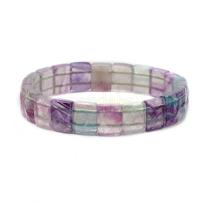 Bracciali elasticizzati con gemme di fluorite naturale&nbsp;BJEW-F406-B06-1