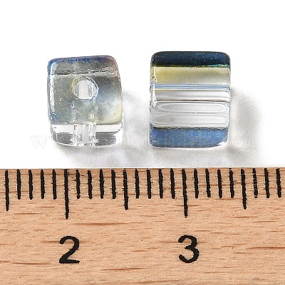Perle di vetro trasparente bicolore&nbsp;X1-GLAA-NH0001-03G-1