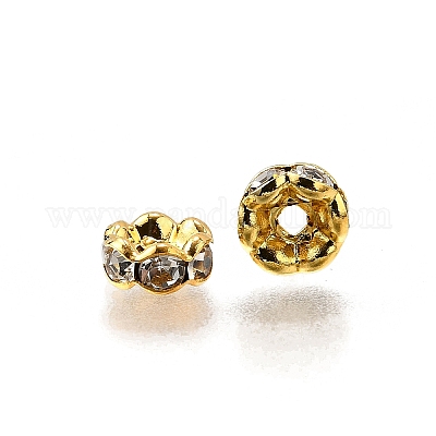 Messing Strass Zwischen perlen&nbsp;RB-A014-L6mm-01G-NF-1