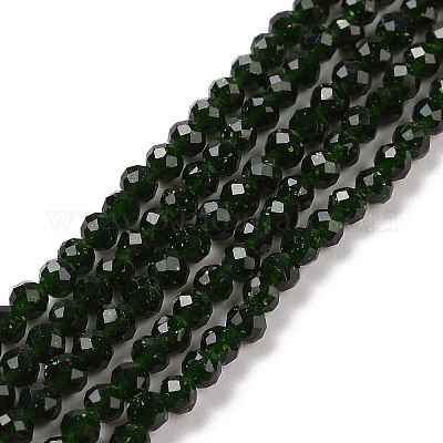 15 IN Strand 4 mm Goldstone Round Faceted Beads