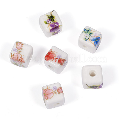 Wholesale PandaHall 72pcs Flower Beads 9 Colors Plastic Beads