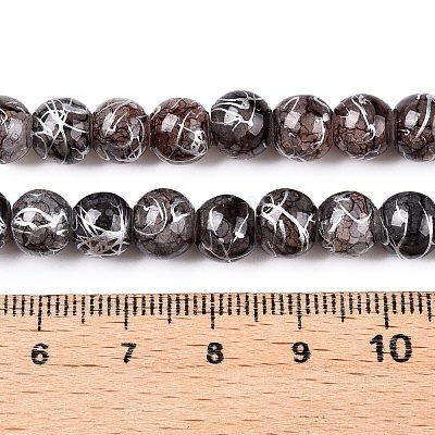 Perles de verre craquelé drawbench brins&nbsp;GLAA-N006-8mm-01-1