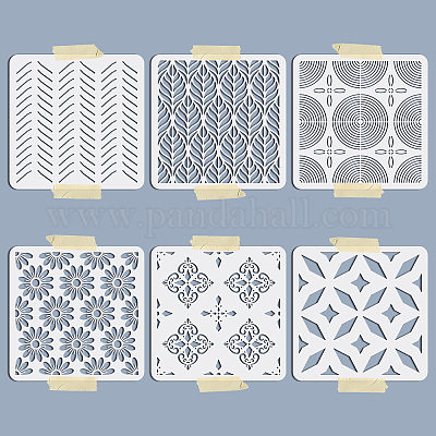 6Pcs Wall Painting Template Geometric Stencils Drawing Stencil for