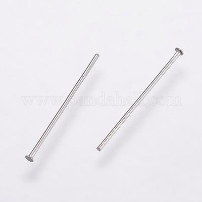 304 Stainless Steel Flat Head Pins, Stainless Steel Color, 20x0.7mm, 21  Gauge, Head: 1.5mm