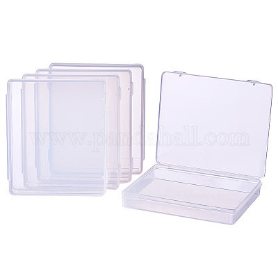 Wholesale BENECREAT 8 pack rectangle Clear Plastic Bead Storage Containers  with Flip-Up Lids for Items 